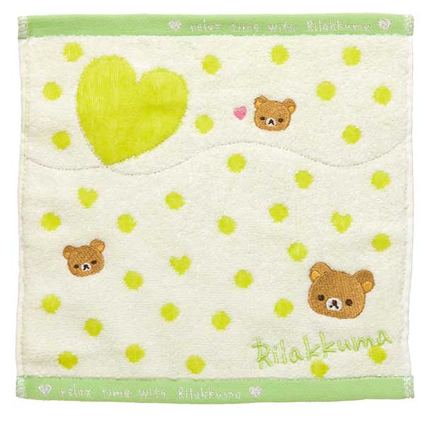 小毛巾（綠色懶懶熊）